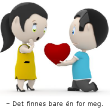 Bilde av frieri der gutten sier at det bare er én for ham.