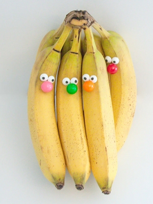 Bananer med smilefjes